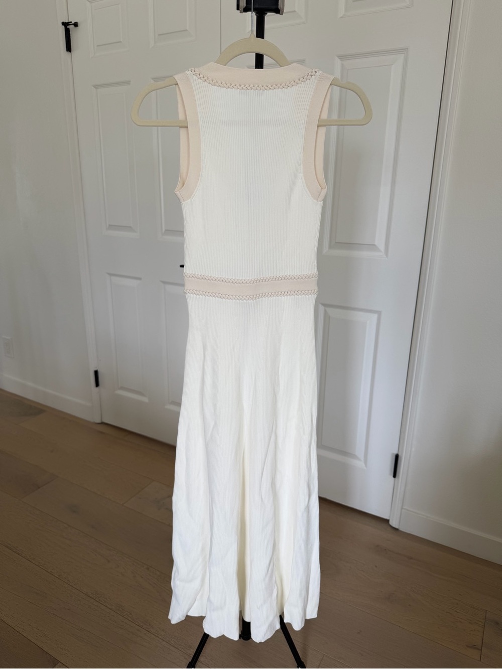 Reiss Lou Craft-Stitch Knitted Midi Dress in Ivory size S, NWT - Picture 5 of 7
